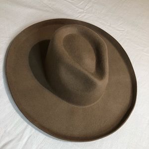 Brown wide brim hat